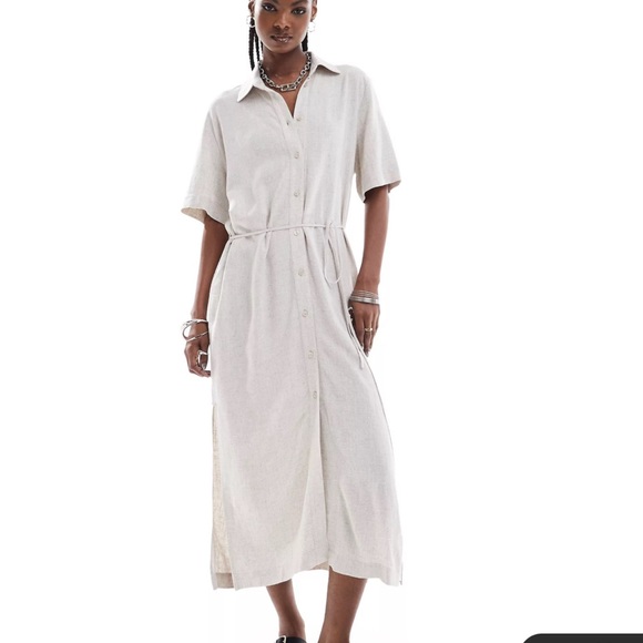 Asos Weekday off-white linen dress - Picture 2 of 6
